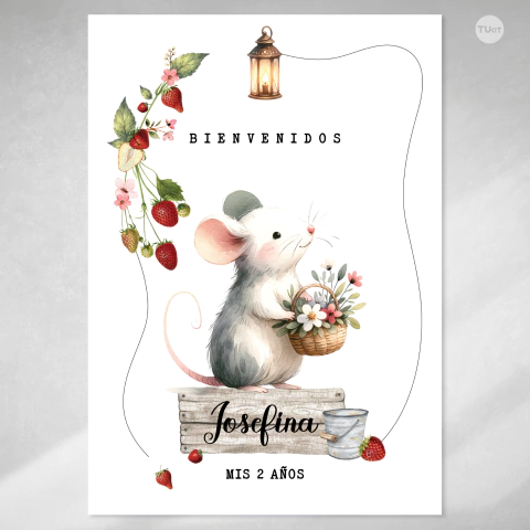 Kit imprimible ratones acuarela tukit