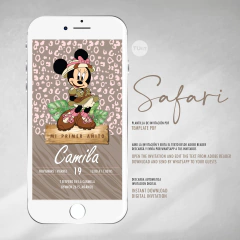 Kit imprimible minnie mouse safari rosa tukit - comprar online