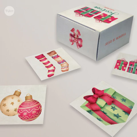 Juego imprimible memoria navidad tukit