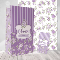 Kit imprimible flores violetas shabby chic tukit na internet