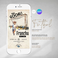 Invitacion futbol acuarela texto editable canva tukit - comprar online