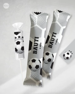 Kit imprimible futbol blanco y negro candy bar - TuKit
