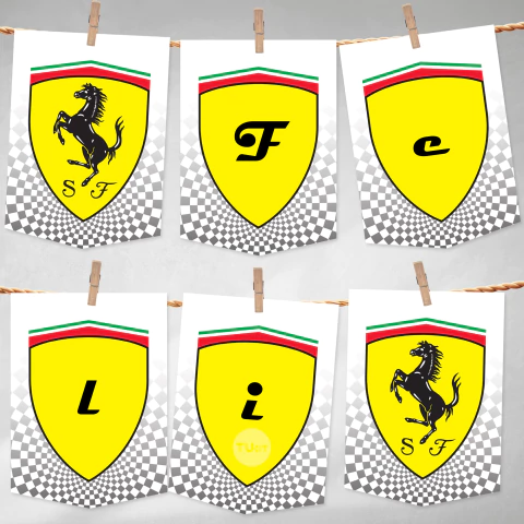 Bolsa golosinera banderin circulos imprimible auto carrera formula 1 ferrari tukit - comprar online