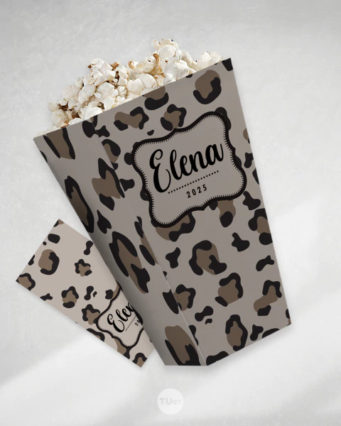 Kit imprimible textura animal print marron negro tukit - comprar online