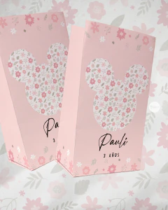 Imagen de Kit imprimible silueta minnie flores rosas tukit