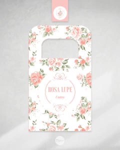 Kit imprimible flores flor salmon candy bar - TuKit