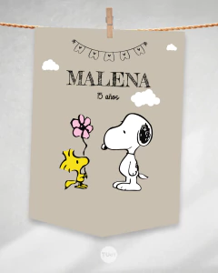 Kit imprimible snoopy fondo marron tukit - tienda online