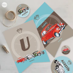 Kit imprimible autos clasicos classic cars vintage cumpleaños tukit - TuKit