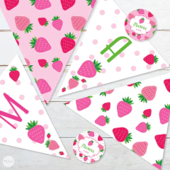 Imagem do Kit imprimible frutillitas frutillas strawberry candy bar tukit