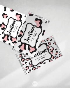 Kit imprimible textura animal print rosa negro tukit - comprar online