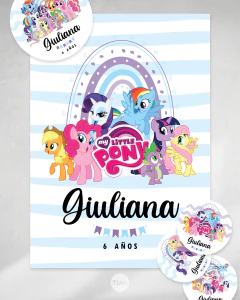 Kit imprimible my little pony pequeño pony celeste lila tukit