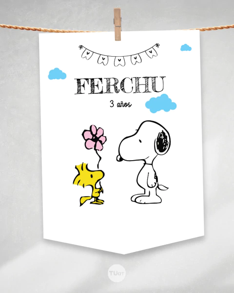 Kit imprimible snoopy fondo blanco tukit - comprar online