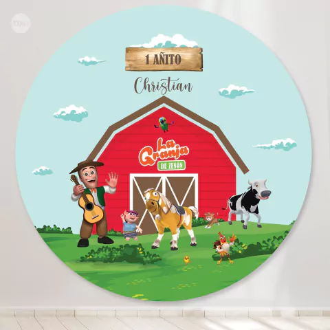 Banner circular digital imprimible backdrop la granja de zenon op 2 tukit
