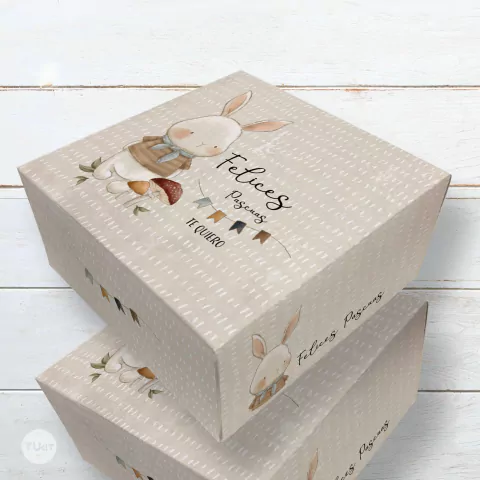 Caja decorativa golosinera conejito felices pascuas imprimible tukit - (copia)