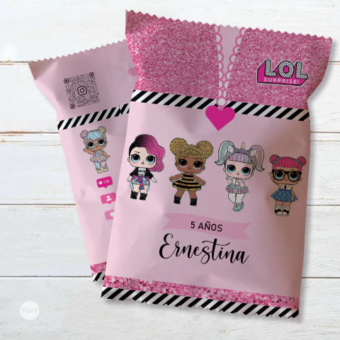 Chips bags bolsita golosinera imprimible muñecas lol tukit