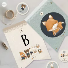 Kit imprimible animales del bosque acuarela tukit - tienda online