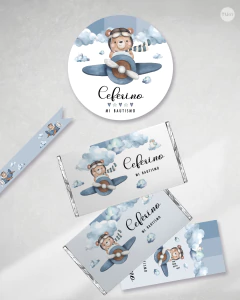Imagem do Kit imprimible elefante bebe gris amarillo candy bar tukit - (copia)