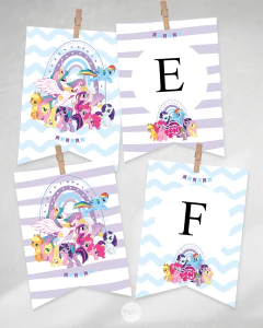 Imagen de Kit imprimible my little pony pequeño pony celeste lila tukit