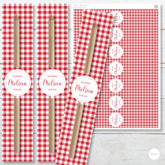 porta lapiz, porta lapices, imprimible souvenir, ragalo, vichy rojo