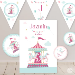 Kit imprimible calesita carousel tukit