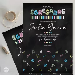 Certificado diploma egresados egresaditos pizarra tukit