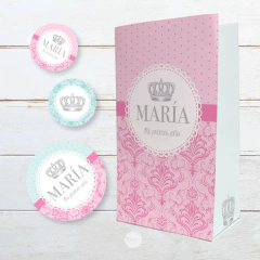 Kit imprimible coronita plata rosa tiffany tukit en internet