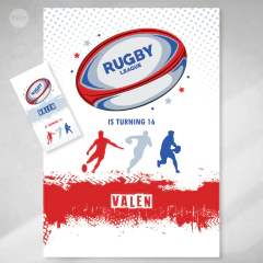 Kit imprimible rugby rojo azul candy bar tukit