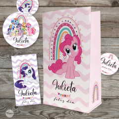 Kit imprimible my little pony pequeño pony rosa celeste lila tukit - comprar online