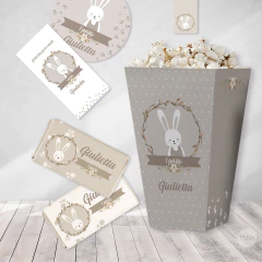 Kit imprimible conejo rabbit tonos marrones candy bar tukit - comprar online