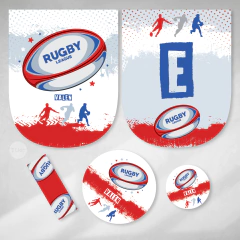 Kit imprimible rugby rojo azul candy bar tukit - comprar online