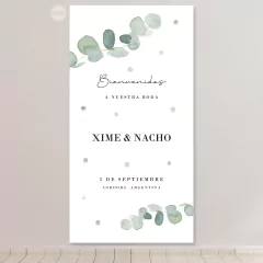 Banner rectangular digital imprimible backdrop hojas verdes tukit - (copia)