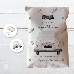 Cartel topper chipbag casamientos wedding auto tukit - comprar online