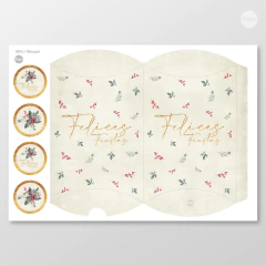 Caja almohadita pillow pack imprimible navidad muerdago tukit - comprar online