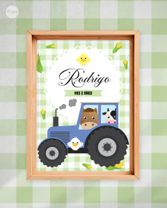 Kit imprimible animalitos de la granja verde azul tukit