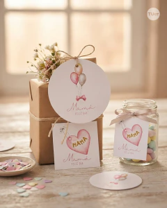 Mini kit imprimible corazon rosa globo dorado tukit en internet