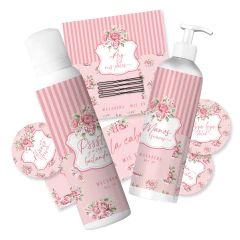 Kit imprimible baño canasta s.o.s. shabby flores rosas tukit en internet