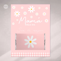 Tarjetón porta chocolatín imprimible rosa margaritas día de la madre tukit - comprar online