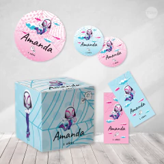 Kit imprimible spider ghost gwen superheroina tukit en internet