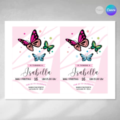 Invitacion mariposas texto editable canva tukit en internet