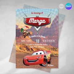 Invitacion cars texto editable canva tukit