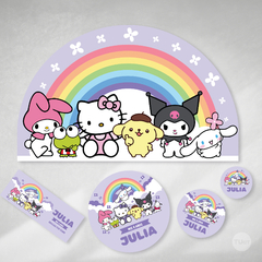 Kit imprimible kitty kawaii y sus amigos lila violeta tukit - comprar online