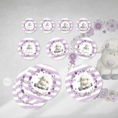 Kit imprimible oveja bebe flores celestes tukit - (copia) - online store
