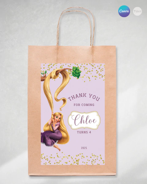 Etiqueta imprimible princesa, printable label rapunzel favor box, princess tukit - comprar online