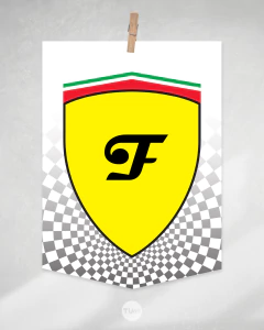 Imagen de Bolsa golosinera banderin circulos imprimible auto carrera formula 1 ferrari tukit