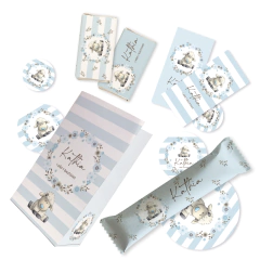 Kit imprimible oveja bebe flores celestes tukit - comprar online