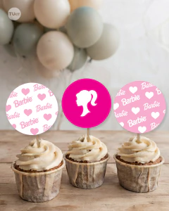 Adorno para cupcake, circulo multiuso, barbie tukit