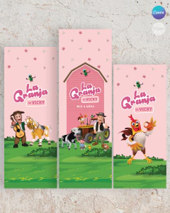 Paneles decorativos imprimibles rectangulares granja de zenon rosa tukit