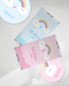 Kit imprimible arcoiris nubes lluvia corazones candy bar - comprar online