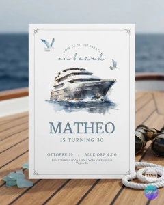 Invitacion editable yacht, invitación barco, invitaciones cumpleaños board, party on board, tukit en internet