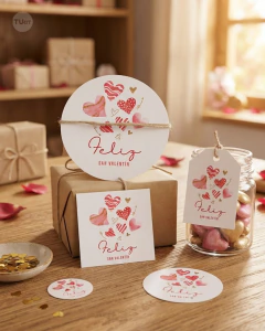 Mini kit imprimible corazon rojo acuarela tukit - comprar online